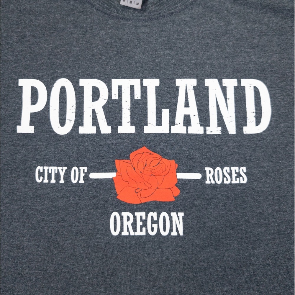 Portland City Of Roses Mens M Graphic Heavy Cotton T Shirt